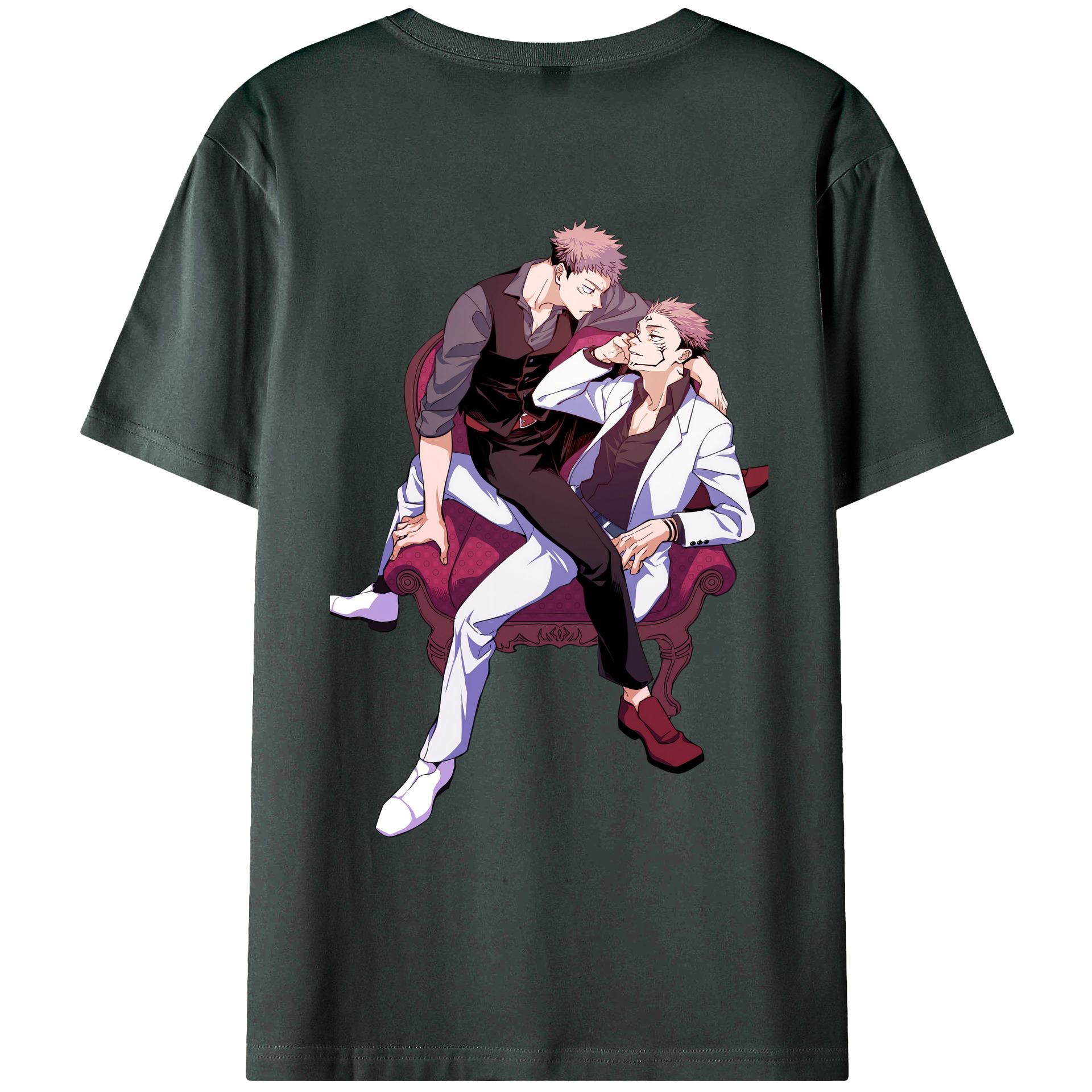 （画像用） 呪術廻戦 Jujutsu Kaisen 綿100％ メンズ半袖Tシャツ（バックプリント） 通気性